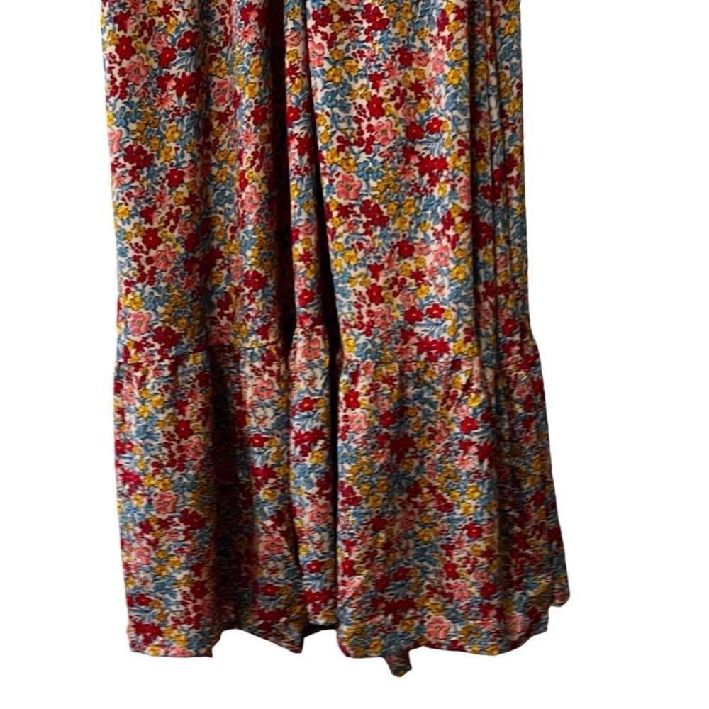 Gold & Silver Paris Ditzy Floral  Flutter Sleeves Smocked Waist Coquette 12 - Picture 4 of 15